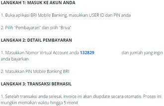 Pembayaran via BRI